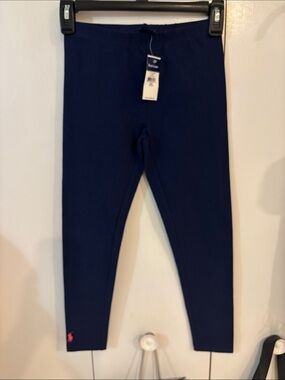 Girls New Navy Blue  Ralph Lauren Leggings,M(8-10)